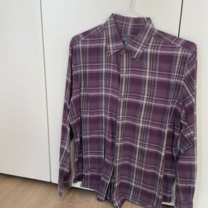 Vince Men's Purple Plaid Shirt